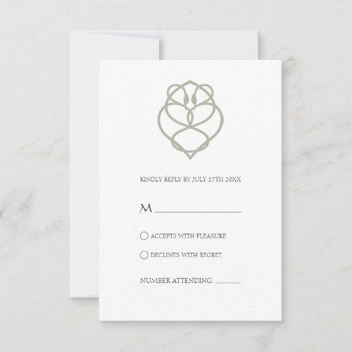 Celtic Irish Swan Love Knot Wedding Reply Card