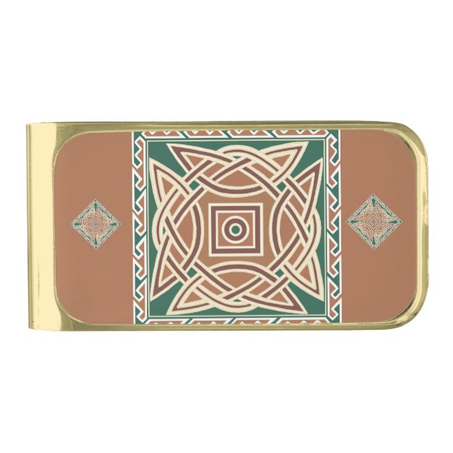 Celtic Kells Gold Finish Money Clip (Front)