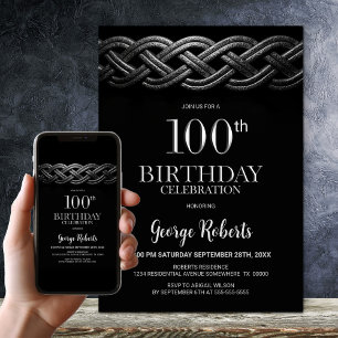 Celtic Knot 100th Birthday Party Invitation