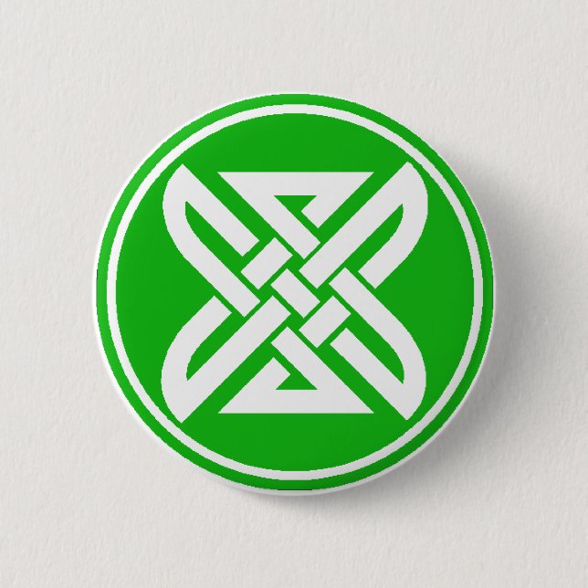 Celtic Knot 1 Green Pinback Button (Front)