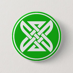 Celtic Knot 1 Green Pinback Button