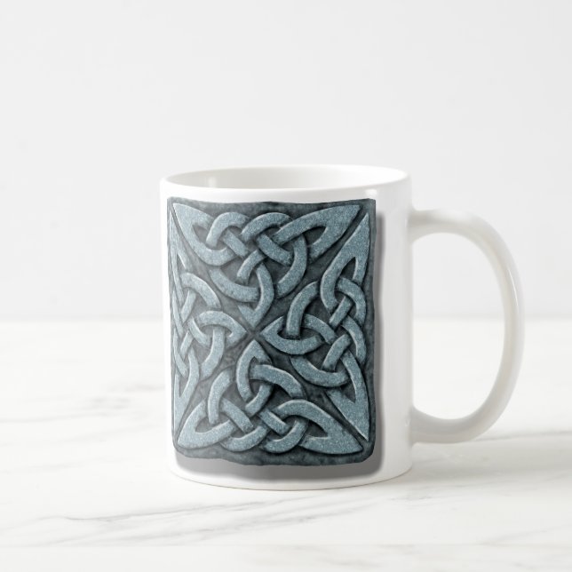 Celtic Knot 4-square Stone Coffee Mug (Right)