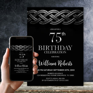 Celtic Knot 75th Birthday Party Invitation
