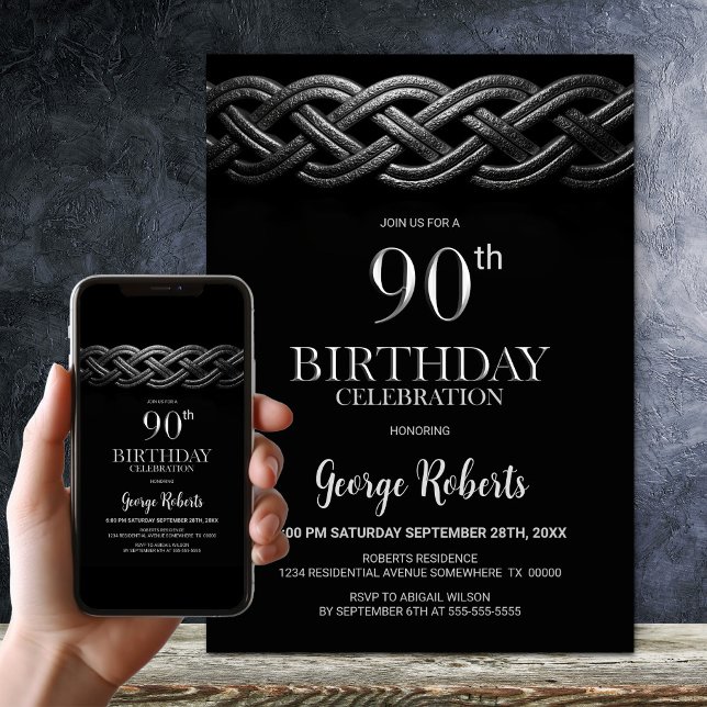 Celtic Knot 90th Birthday Party Invitation (Creator Uploaded)