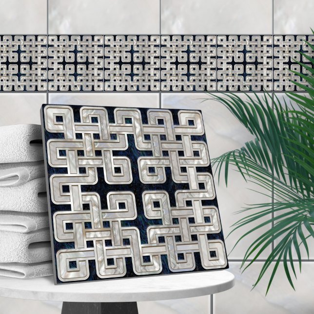 Celtic knot abalone shell and pearl ceramic tile (Creator Uploaded)