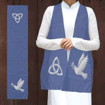 Celtic Knot And Dove Minister Stole (dark Blue) Scarf by buxmontweb at Zazzle