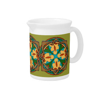Celtic Knot and Flowers Drink Pitcher