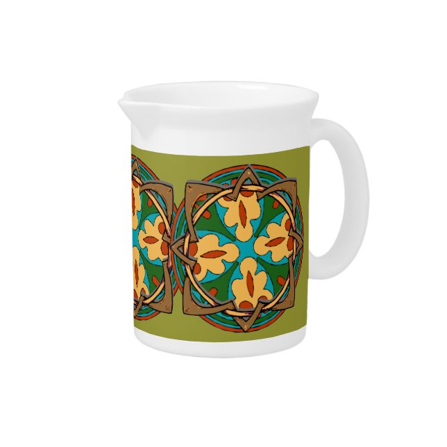 Celtic Knot and Flowers Drink Pitcher (Right)