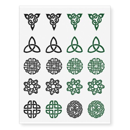 Celtic Knot Assortment Green And Black Tattoos