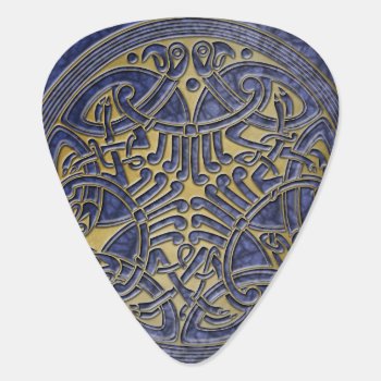 Celtic Knot Blue & Gold Birds -guitar Pic Guitar Pick by LilithDeAnu at Zazzle