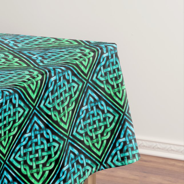 Celtic Knot - Blue Green Black Tablecloth (In Situ)