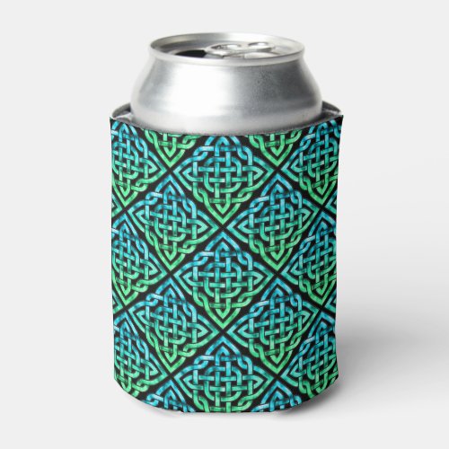 Celtic Knot _ Blue Green Can Cooler