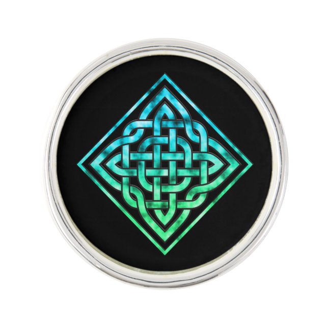 Celtic Knot - Blue Green Lapel Pin (Front)