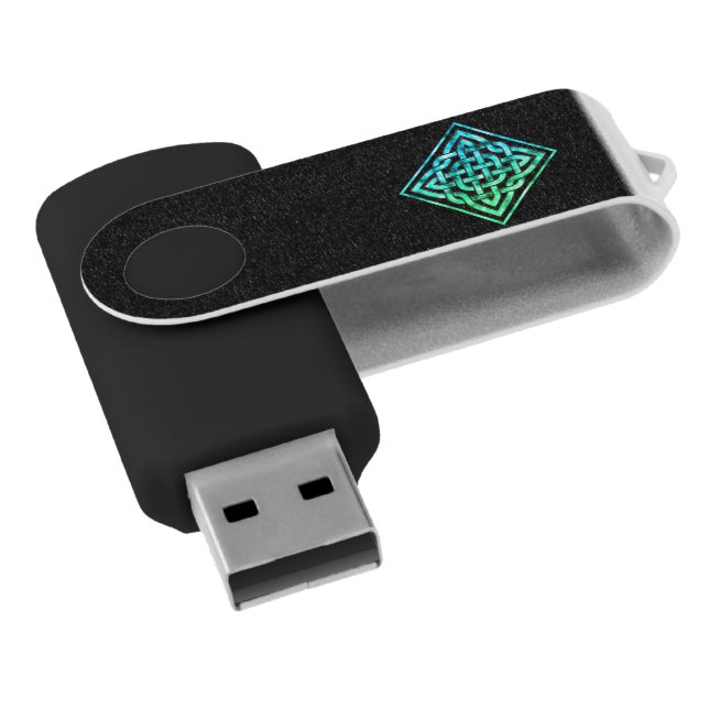 Celtic Knot - Blue Green USB Flash Drive (Angled)