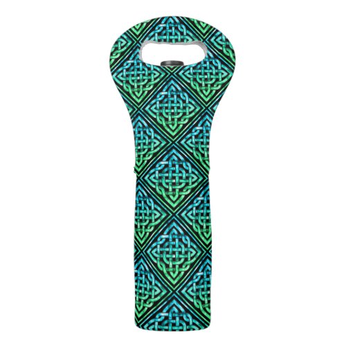 Celtic Knot _ Blue Green Wine Tote Bag