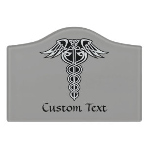 Celtic Knot Caduceus Door Sign