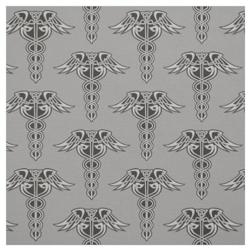 Celtic Knot Caduceus Fabric