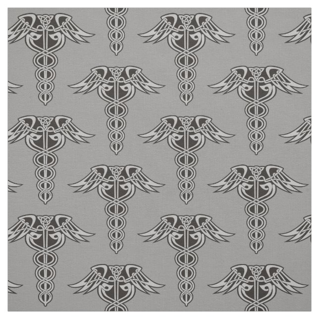 Celtic Knot Caduceus Fabric (Swatch)