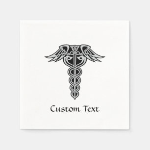 Celtic Knot Caduceus Napkins