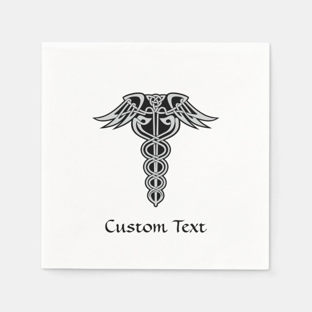 Celtic Knot Caduceus Napkins (Front)