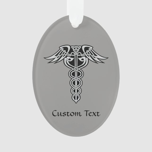 Celtic Knot Caduceus Ornament (Front)