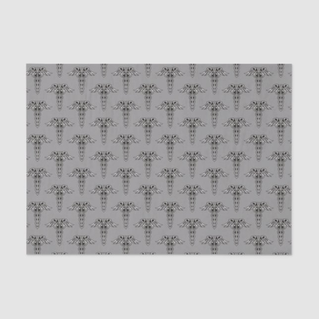 Celtic Knot Caduceus Pattern Tissue Paper (Front)