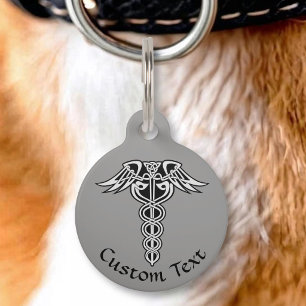 Celtic Knot Caduceus Pet ID Tag
