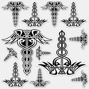 Celtic Knot Caduceus Sticker Set