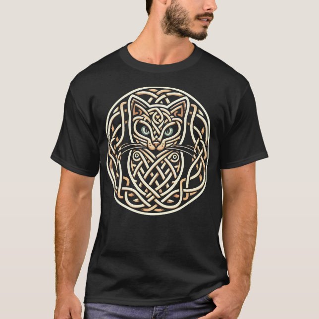 Celtic Knot Cat T-Shirt (Front)