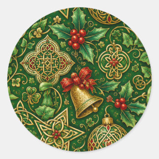 Celtic Knot Christmas Round Stickers