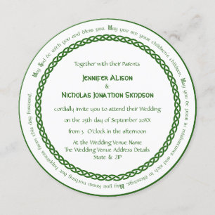 Celtic Knot Circle and Irish Wedding Blessing Invitation