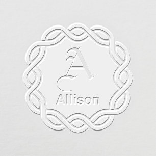 Celtic Knot Circle with Monogram and Name Embosser