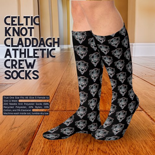 Celtic Knot Claddagh Athletic Crew Socks