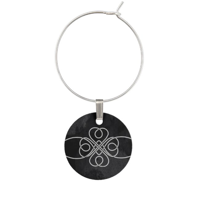 Celtic Knot Clover Wine Charms (Front)