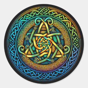 Celtic Knot Colorful Knotwork Classic Round Sticker