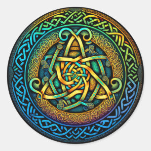 Celtic Knot Colorful Knotwork Classic Round Sticker