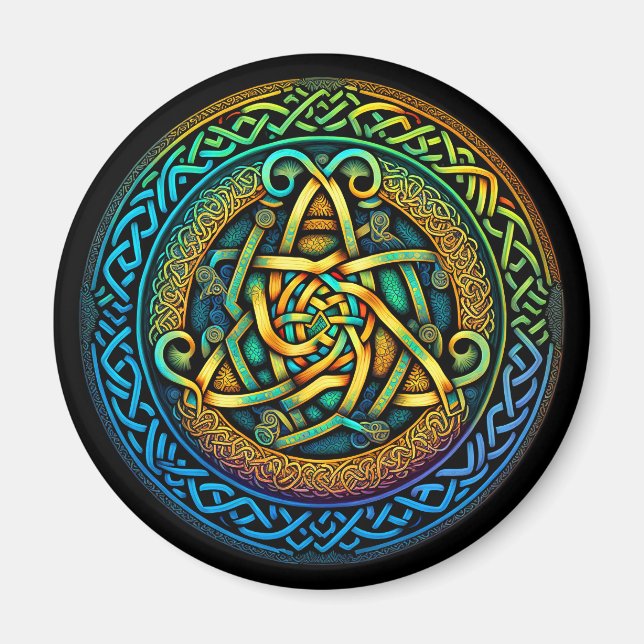 Celtic Knot Colorful Knotwork Magnet (Front)