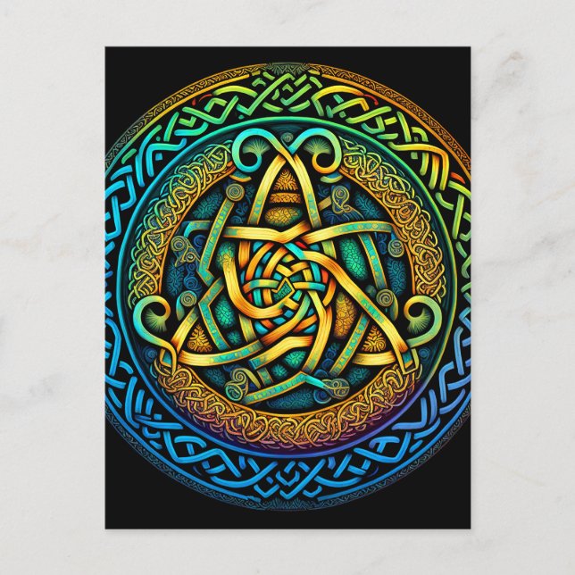Celtic Knot Colorful Knotwork Postcard (Front)