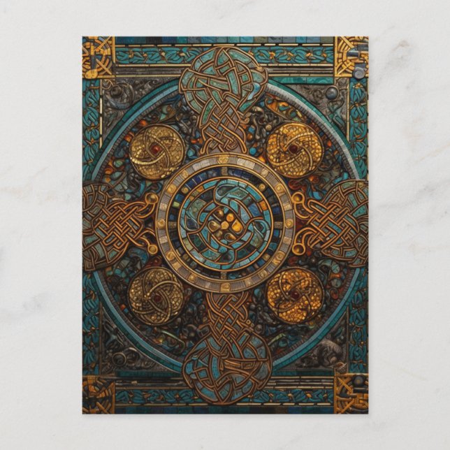 Celtic Knot Colorful Knotwork Postcard (Front)