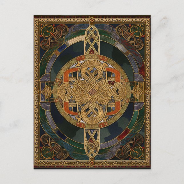Celtic Knot Colorful Knotwork Postcard (Front)