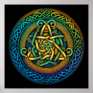 Celtic Knot Colorful Knotwork Poster