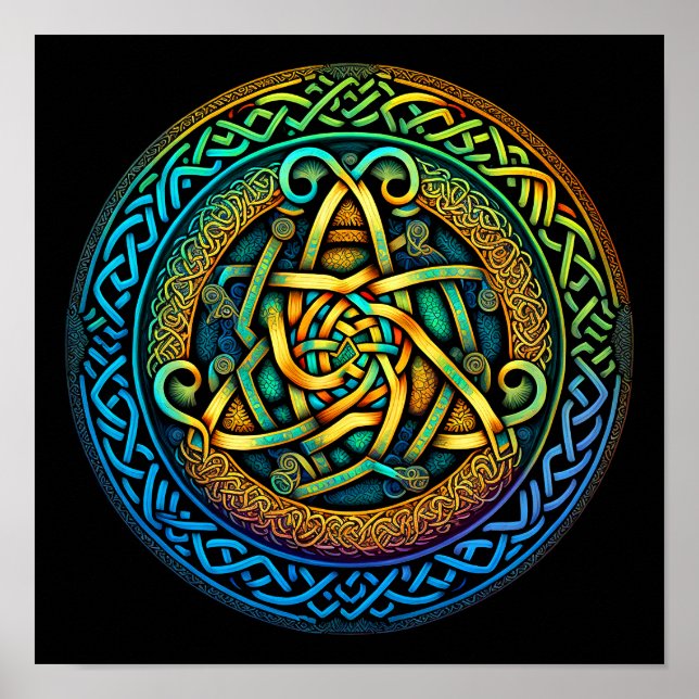Celtic Knot Colorful Knotwork Poster (Front)
