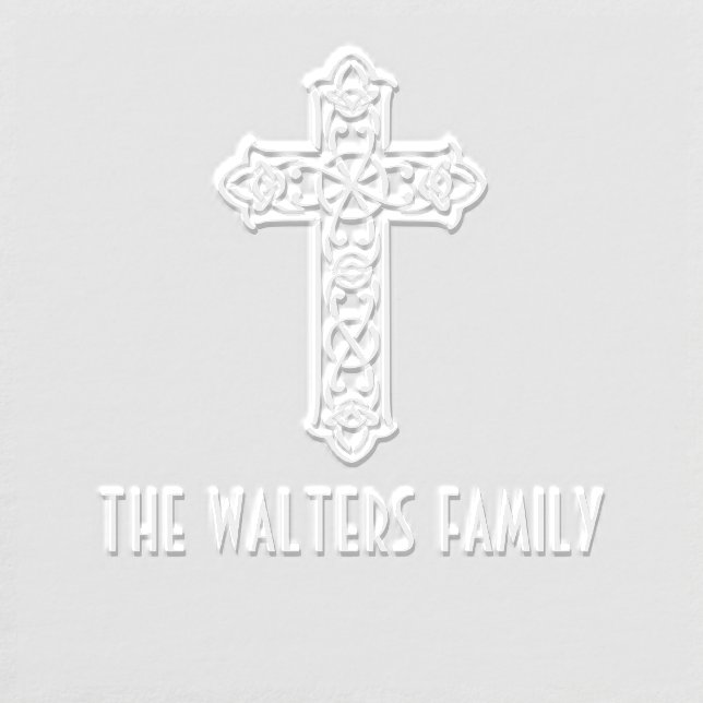 Celtic Knot Cross Family Name Embosser (Design)