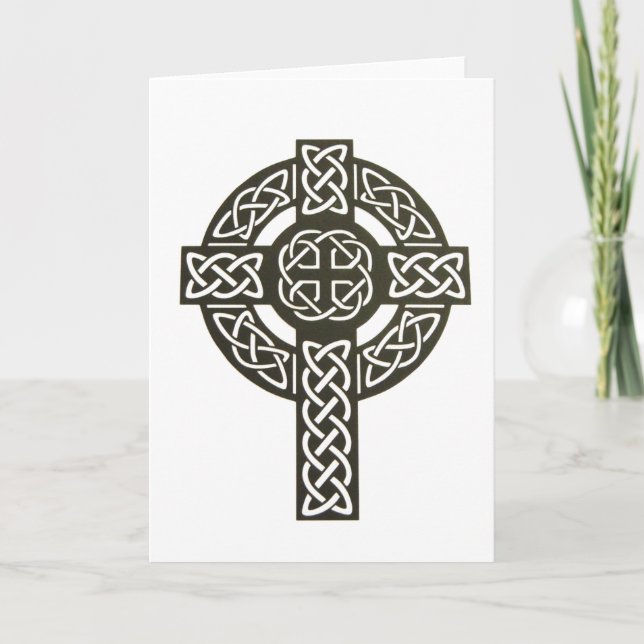 Celtic Knot Cross Holiday Card (Front)