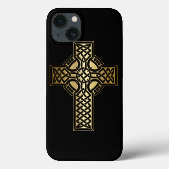 Celtic Knot Cross in Gold and Black Case-Mate iPhone Case (Back)
