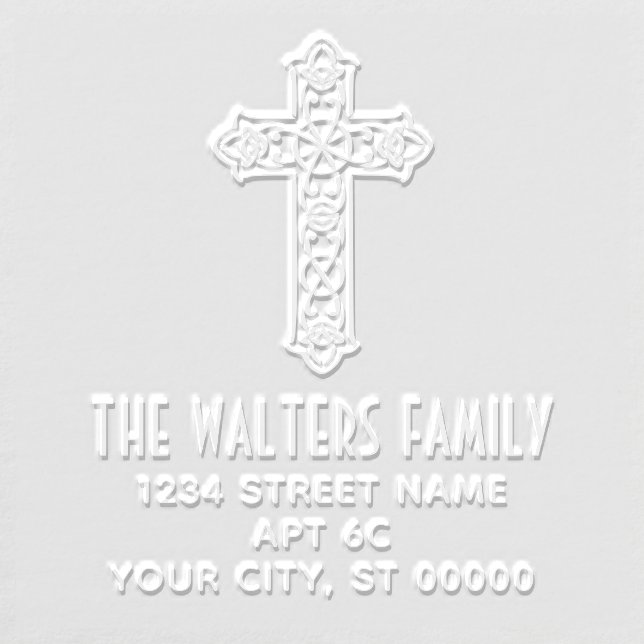 Celtic Knot Cross Name Return Address Embosser (Design)