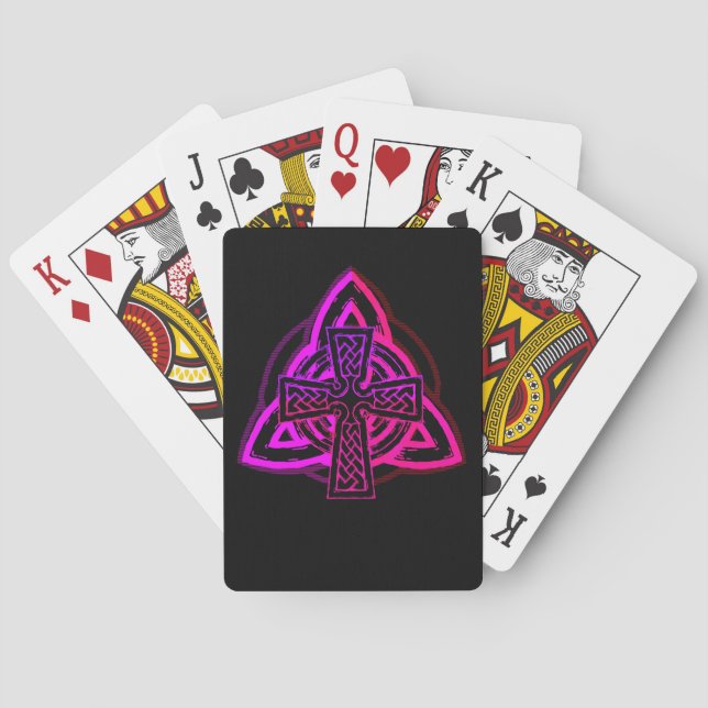 Celtic knot cross poker cards (Back)