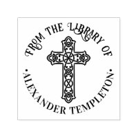 Celtic Knot Cross Round Library Book Name