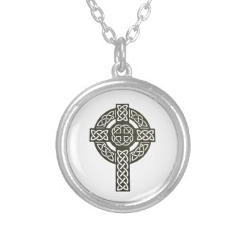 Celtic Knot Cross  Silver Plated Necklace by dmorganajonz at Zazzle