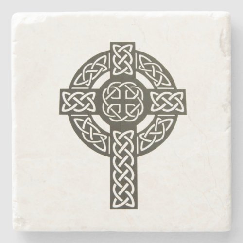 Celtic Knot Cross Stone Coaster